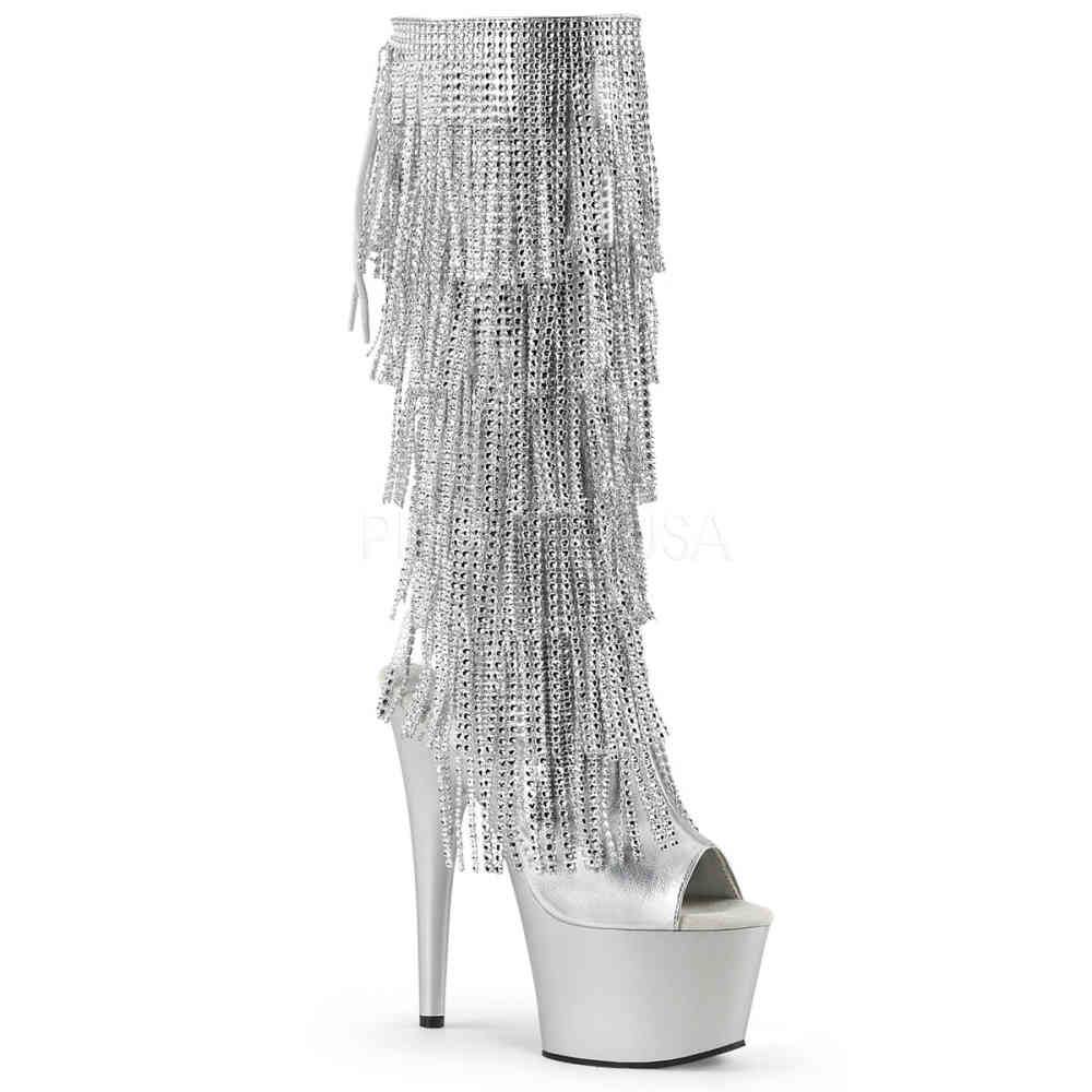 Pleaser - ADORE2024RSF Bottes de plateforme - Chaussures de pole dance - Couleur argent Product image
